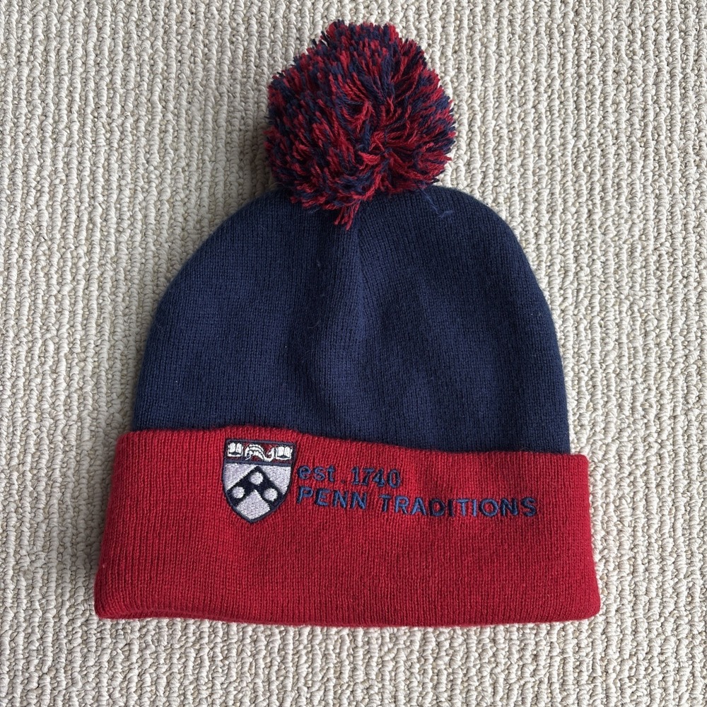 Penn Traditions est 1740 Penn Alumni Acrylic Pom Beanie Hat Cap Knit